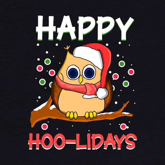 Happy Hoo Lidays Hoolidays Owl Owlidays Christmas by Rengaw Designs